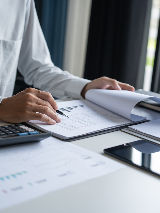 Auditor verifying financial statements